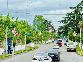 სამტრედიის ქუჩები ევროპის კვირეულთან დაკავშირებით საქართველოსა და ევროკავშირის დროშებით მოირთო