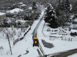 სამტრედიაში დიდთოვლობის გამო გზების გაწმენდა ინტენსიურად მიმდინარეობს