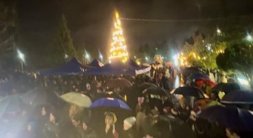 სამტრედიის   მთავარი ნაძვის ხე  საზეიმოდ აინთო