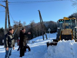 სამტრედიის მუნიციპალიტეტის მაღალმთიან სოფლებში თოვლის გაწმენდითი სამუშაოები აქტიურ რეჟიმში მიმდინარეობს